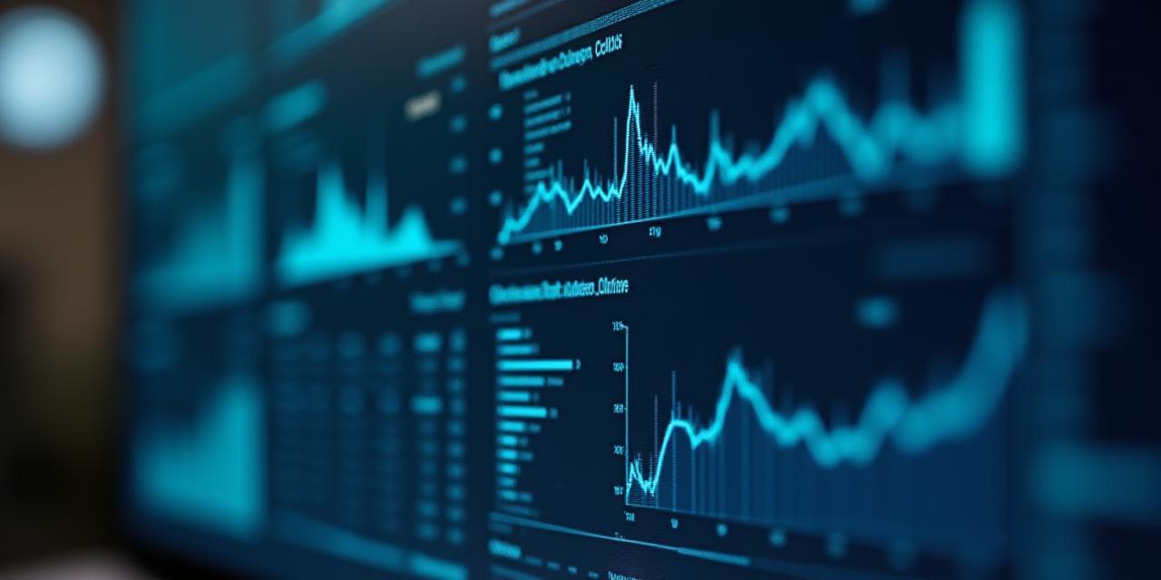 Close up of a dark mode data visualization dashboard showing supply chain metrics