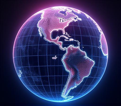 3D heat map of global shipping lanes and trade volume intensity